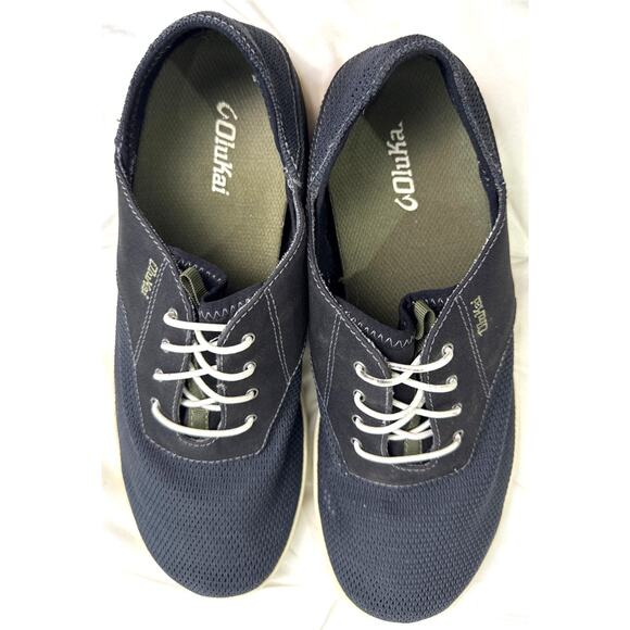 OluKai Nohea Moku Sneakers Men\'s 12 Black Mesh Lightweight Comfort Shoes EUC main image 8
